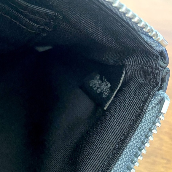 NEW Coach Corner Zip Wristlet Silver Metallic Ash Leather Wallet Glam Clutch - Picture 12 of 15